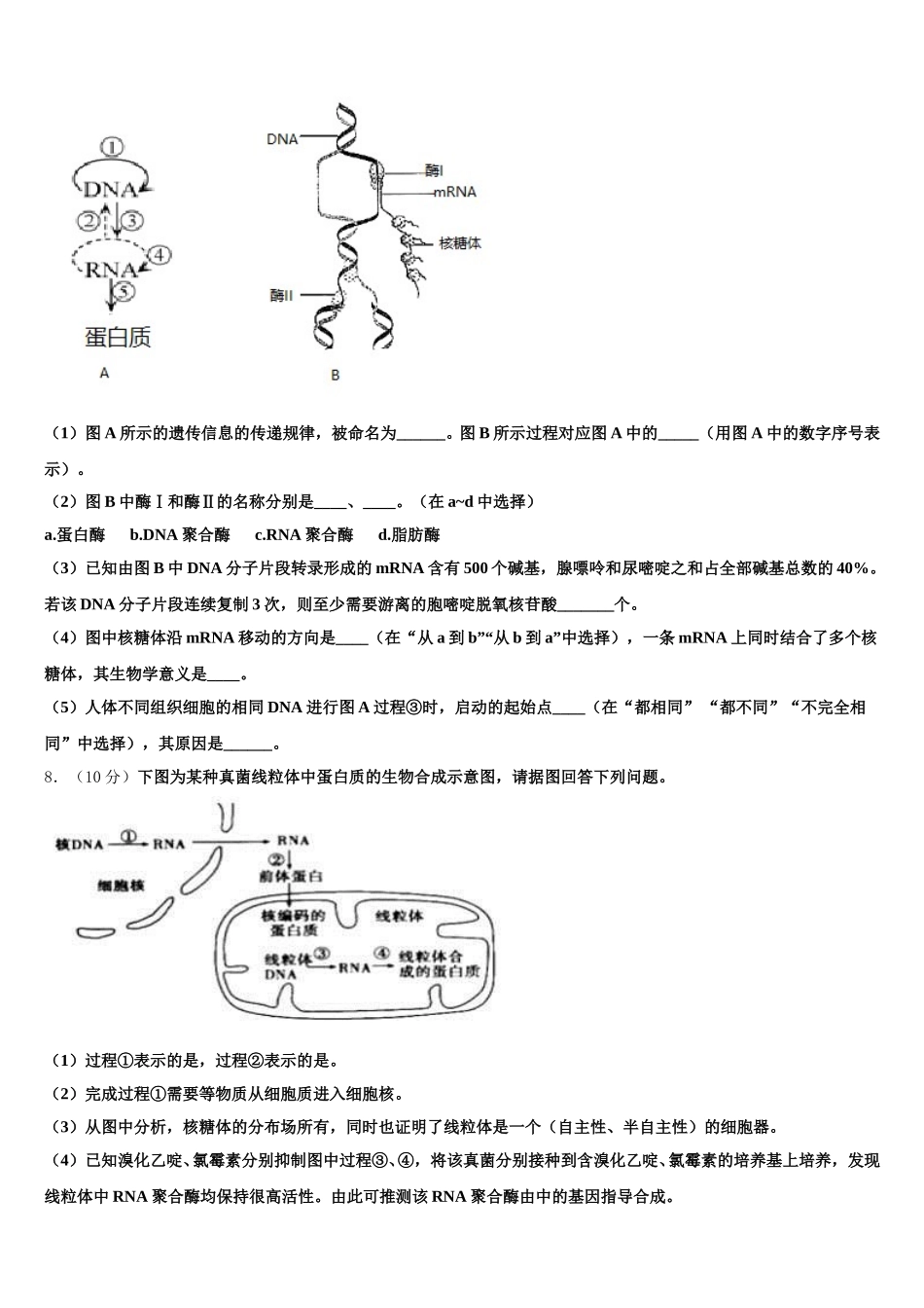 2025年湖南省常德市临澧一中生物高一第二学期期末复习检测模拟试题含解析_第2页