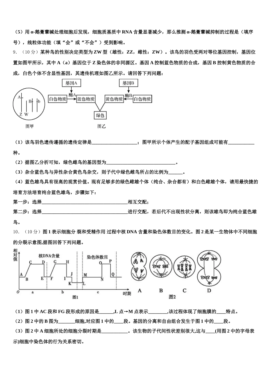 2025年湖南省常德市临澧一中生物高一第二学期期末复习检测模拟试题含解析_第3页
