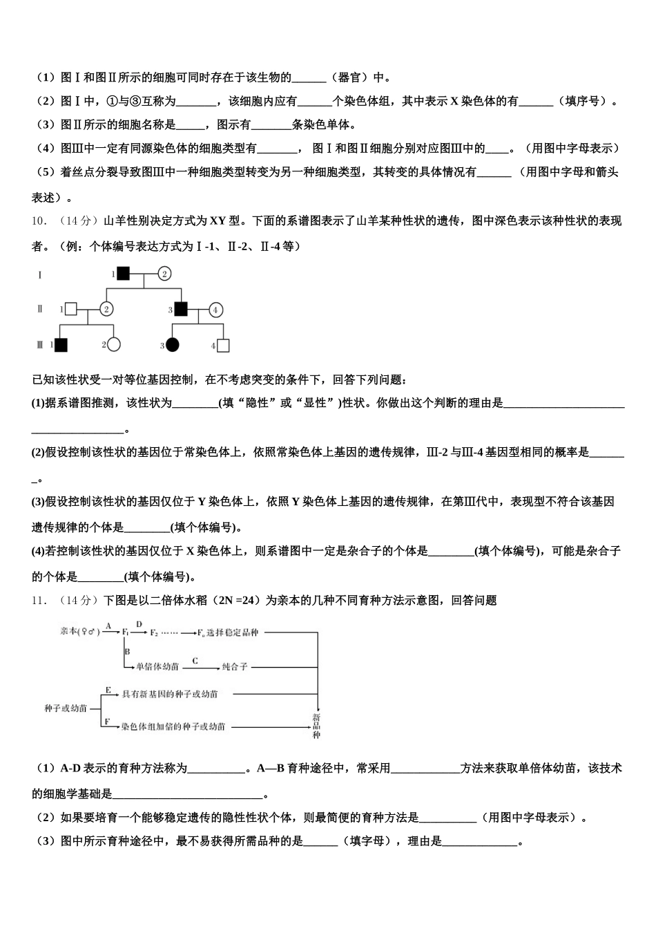 湖南省隆回县2024-2025学年高一生物第二学期期末综合测试模拟试题含解析_第3页