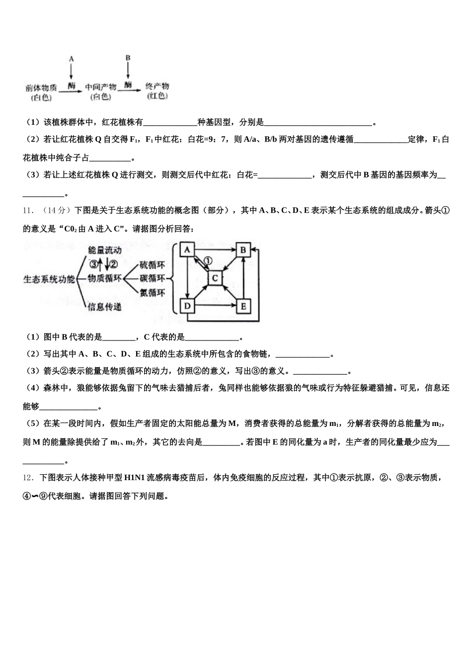 2025年湖南省师范大学附属中学高一生物第二学期期末达标测试试题含解析_第3页