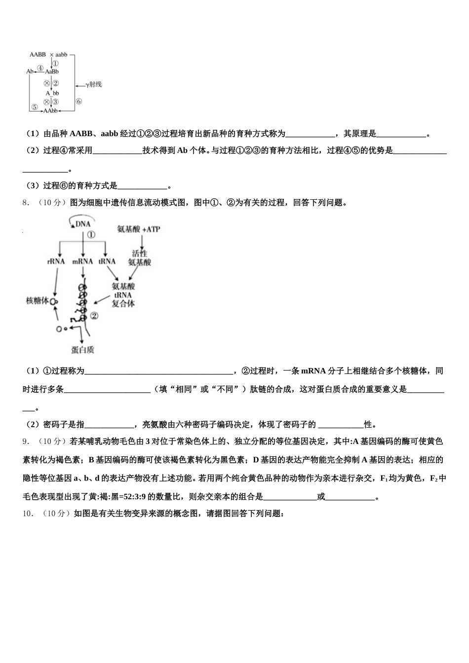 湖南省邵东一中振华实验学校2025年高一下生物期末考试模拟试题含解析_第2页
