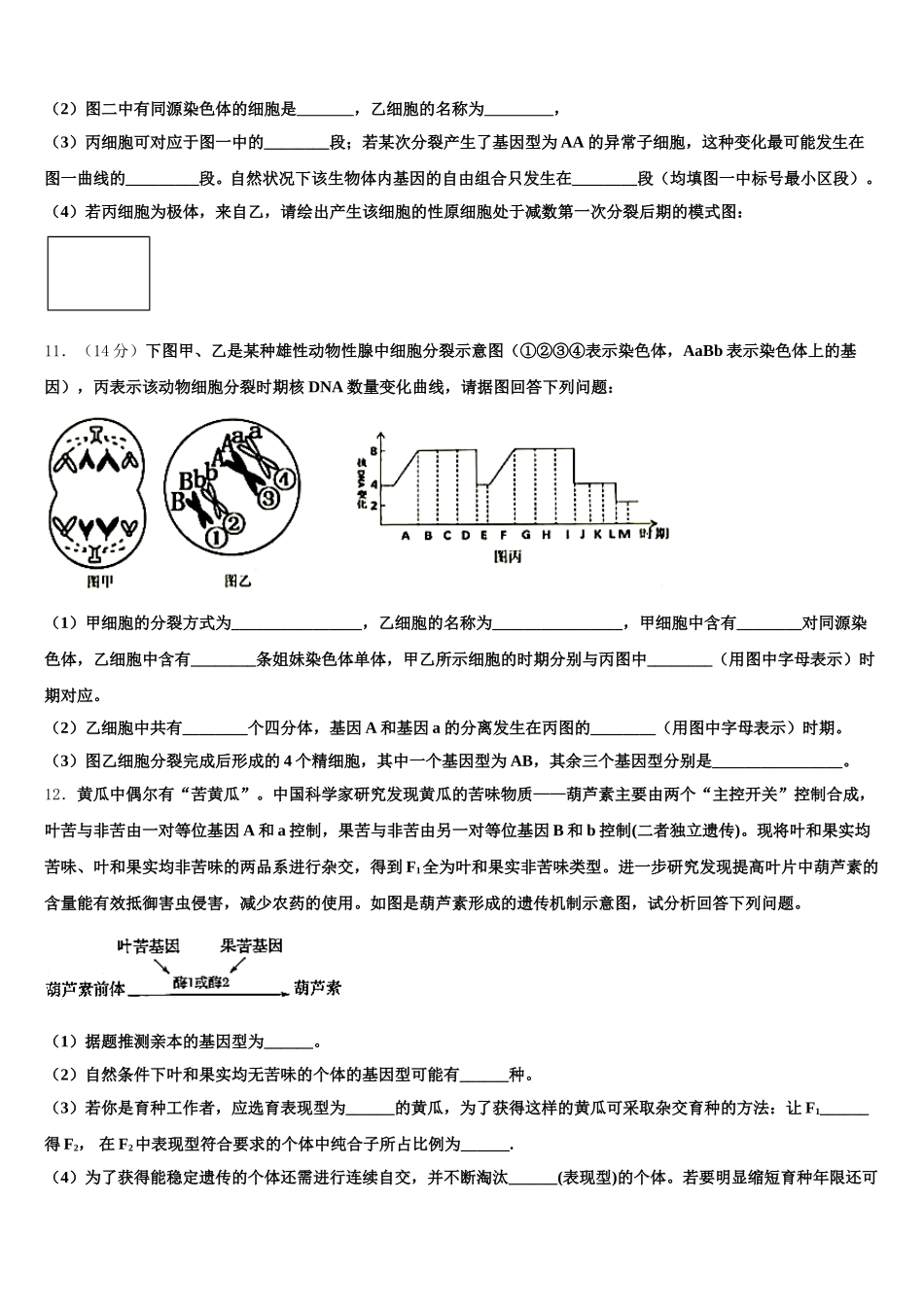 2025届湖南省长沙市岳麓区湖南师范大学附属中学高一下生物期末预测试题含解析_第3页