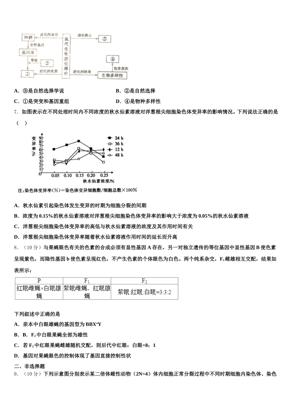 湖南省益阳市龙湖中学2025年生物高一第二学期期末联考模拟试题含解析_第2页