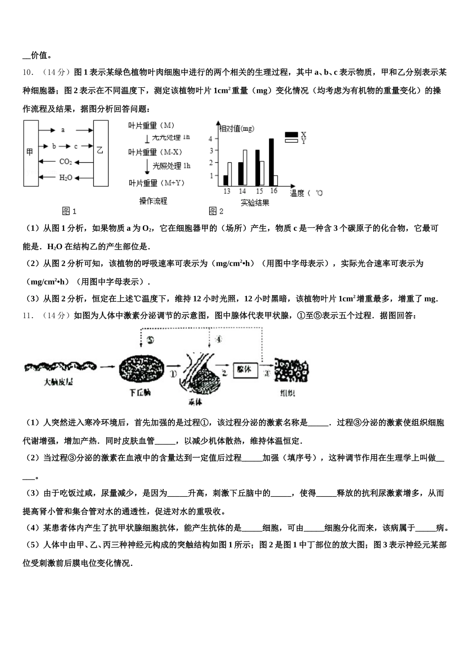 湖南省长沙市岳麓区湖南师大附中2024-2025学年生物高一下期末质量检测模拟试题含解析_第3页