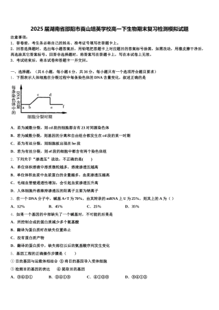 2025届湖南省邵阳市崀山培英学校高一下生物期末复习检测模拟试题含解析