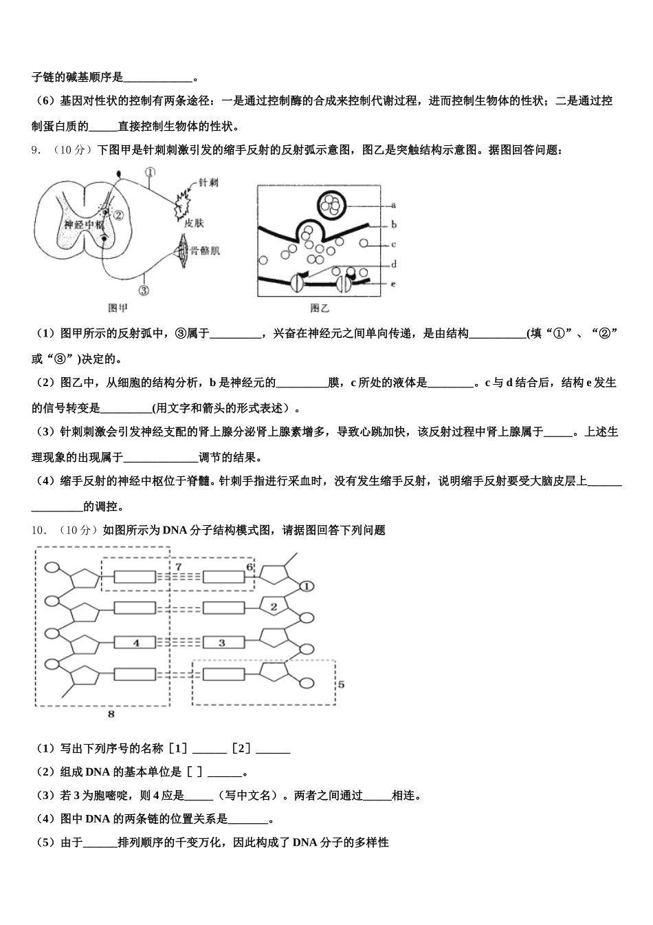 2025年湖南省洞口县九中生物高一下期末统考试题含解析_第3页