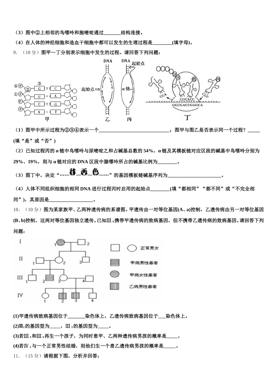 湖南省岳阳县一中、汨罗市一中2025年高一生物第二学期期末考试试题含解析_第3页