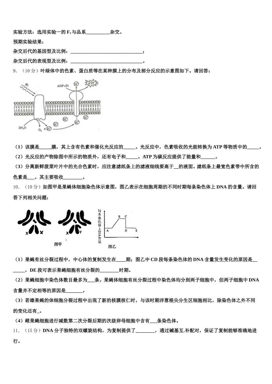 2025届湖南衡阳正源学校生物高一下期末复习检测试题含解析_第3页