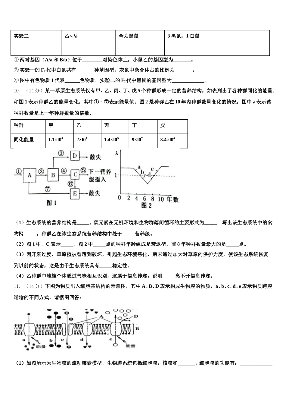 湖南省邵东县三中2025届生物高一下期末教学质量检测模拟试题含解析_第3页