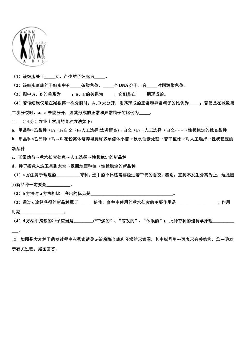 湖南省宁乡市2025届高一生物第二学期期末联考试题含解析_第3页