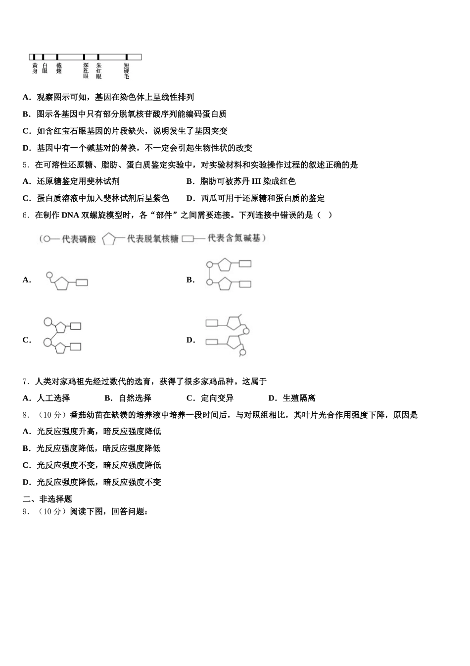 2024-2025学年百校大联考全国名校联盟高一生物第二学期期末考试模拟试题含解析_第2页