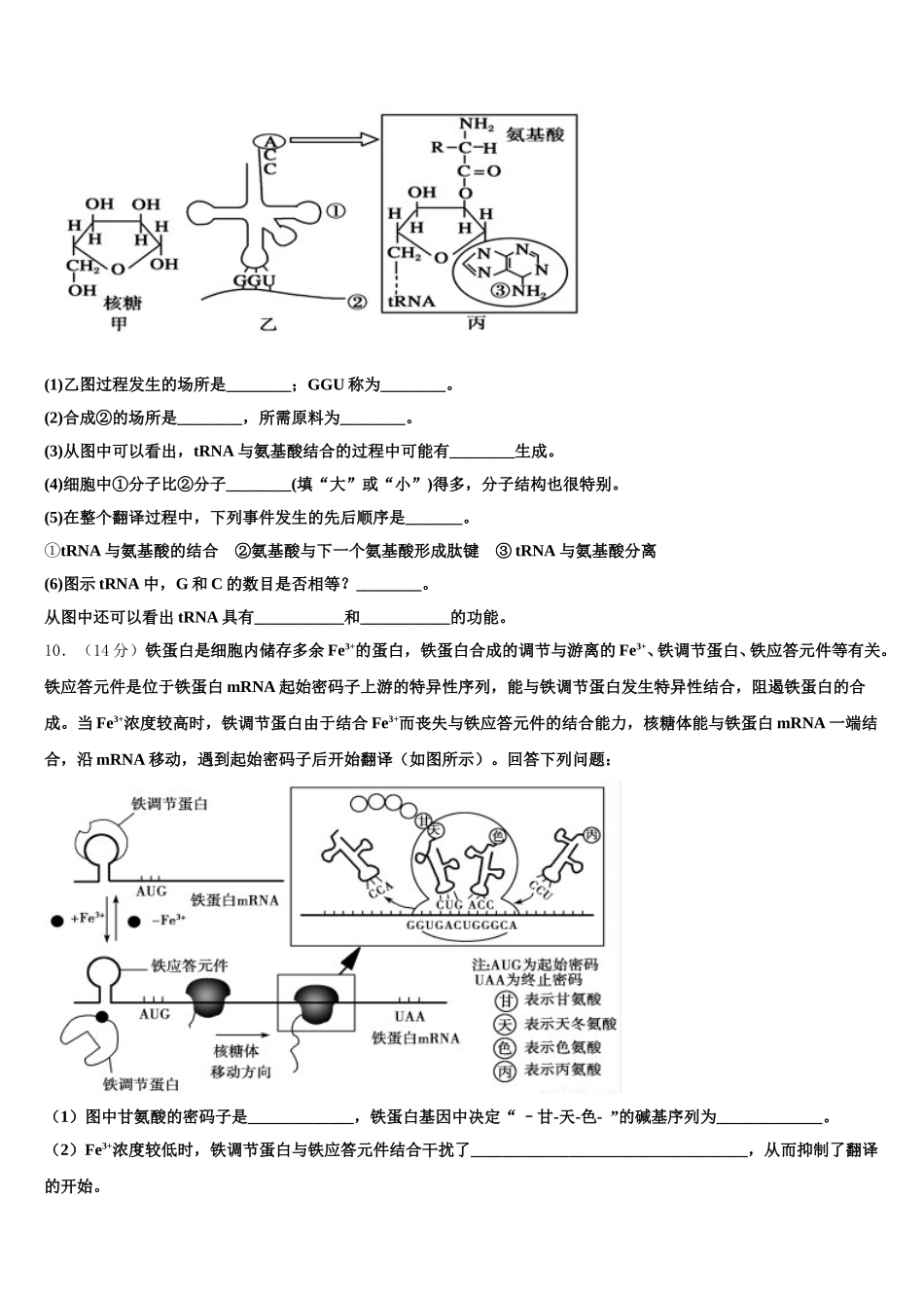 2024-2025学年百校大联考全国名校联盟高一生物第二学期期末考试模拟试题含解析_第3页
