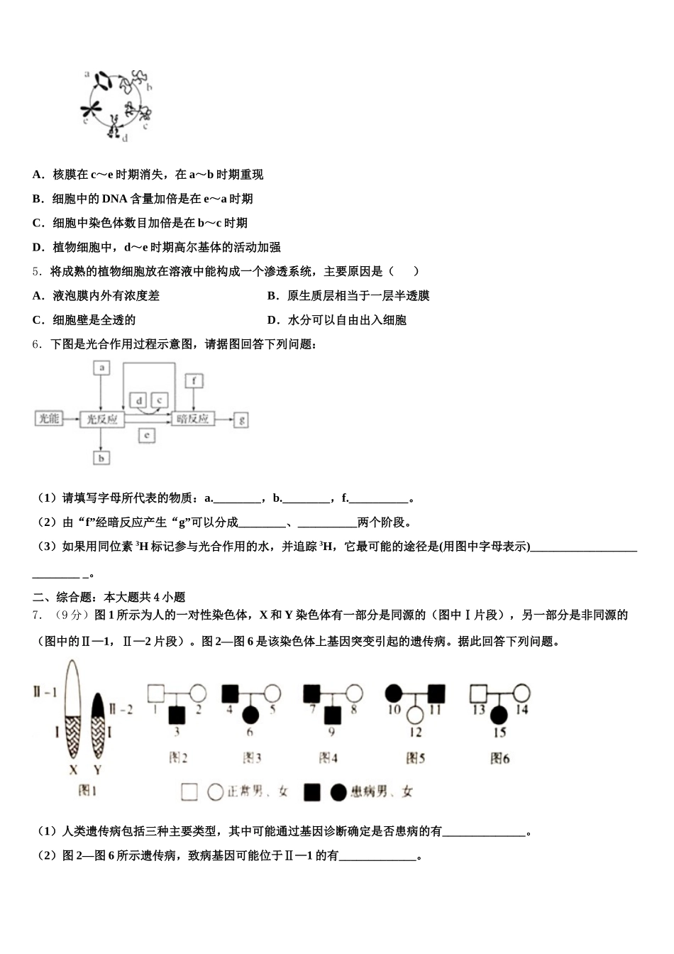 2025年湖南省湘南教研联盟高一生物第二学期期末复习检测模拟试题含解析_第2页