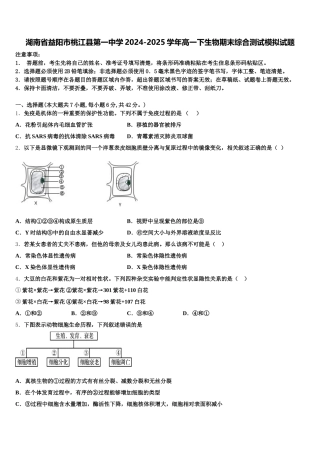 湖南省益阳市桃江县第一中学2024-2025学年高一下生物期末综合测试模拟试题含解析