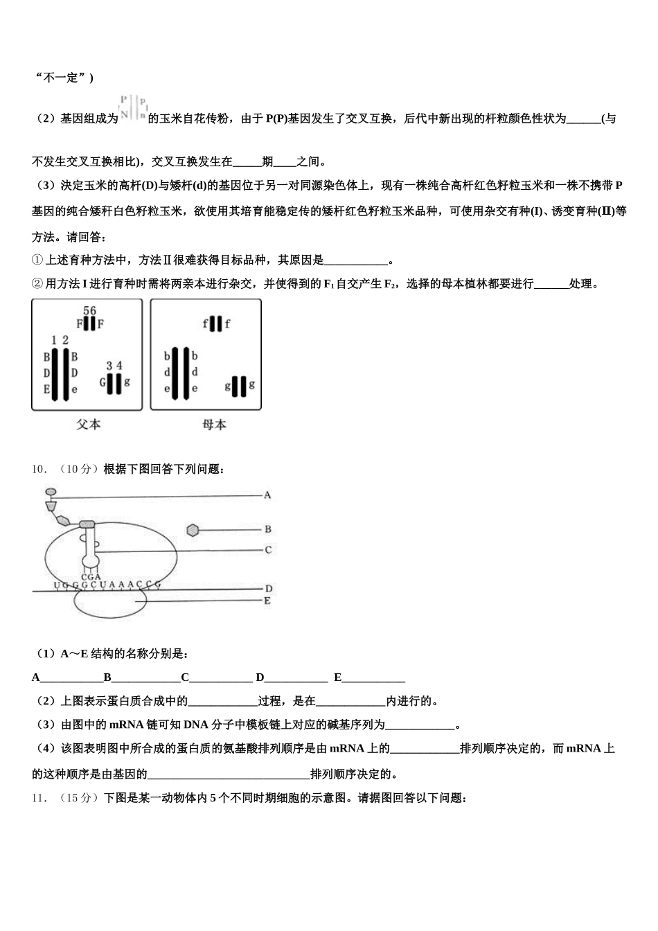 2024-2025学年湖南长沙市第一中学高一生物第二学期期末达标测试试题含解析_第3页