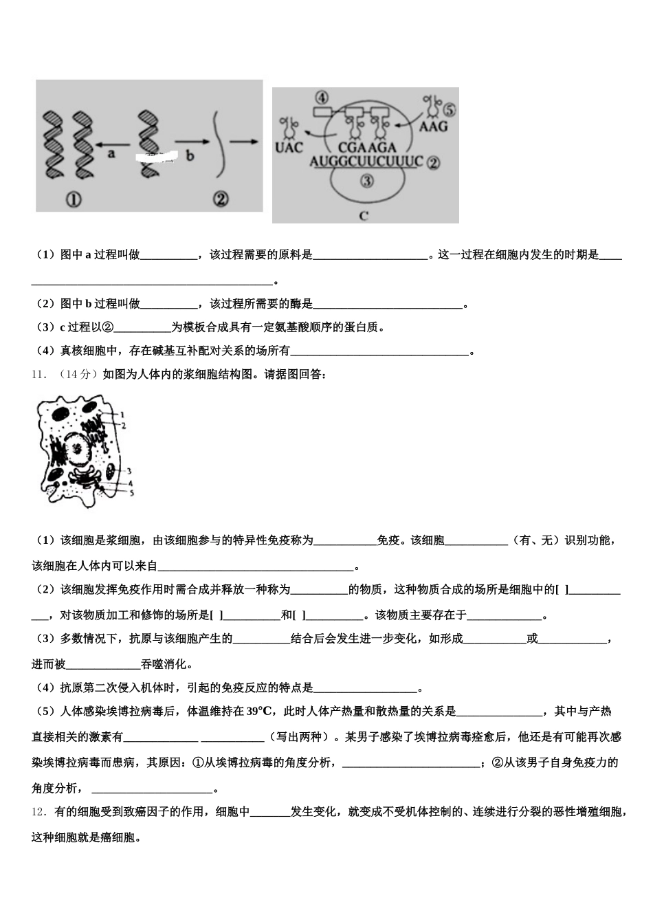 2025年湖南省名校联盟高一生物第二学期期末质量检测试题含解析_第3页