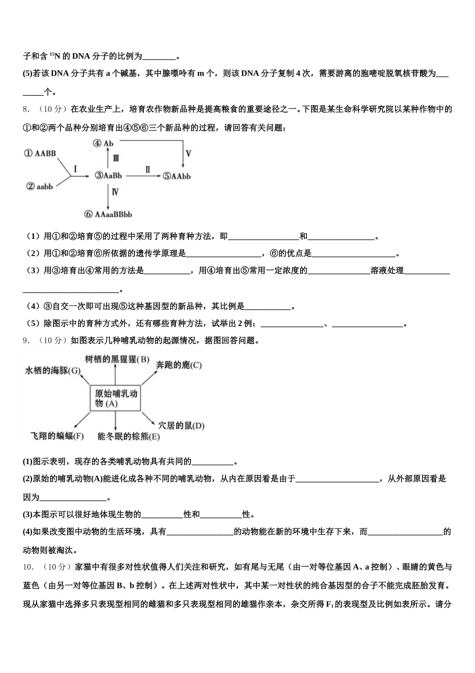 湖南省衡阳四中2025年高一生物第二学期期末学业水平测试模拟试题含解析_第3页