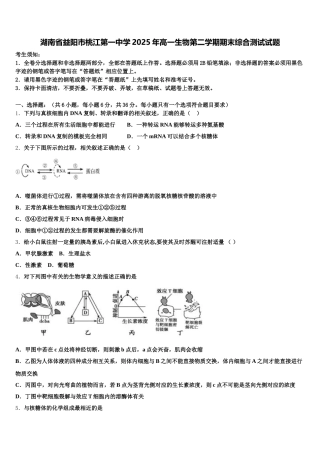 湖南省益阳市桃江第一中学2025年高一生物第二学期期末综合测试试题含解析