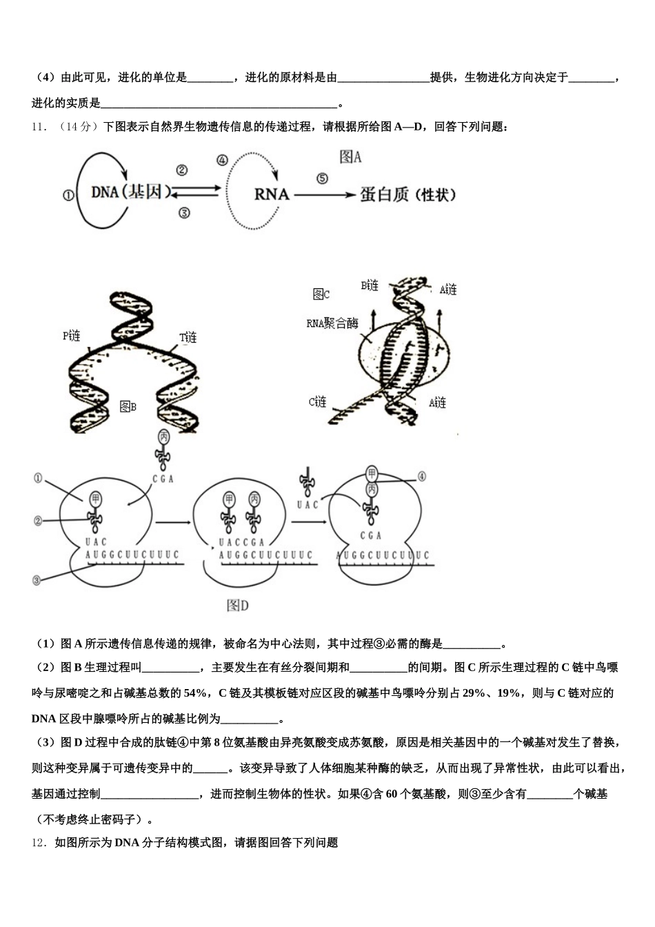 2025年华大新高一下生物期末达标测试试题含解析_第3页