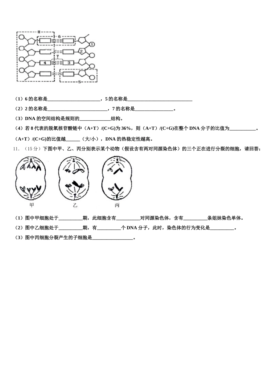 2024-2025学年湖南省永州市双牌县第二中学高一下生物期末质量跟踪监视试题含解析_第3页