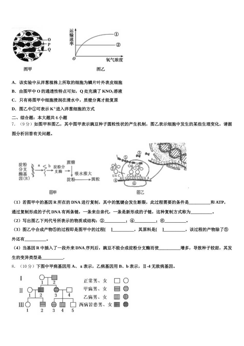 2025年湖南省祁东县第一中学高一生物第二学期期末质量跟踪监视试题含解析_第2页