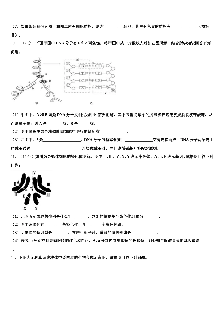 2024-2025学年湖南省岳阳市第五中学等生物高一第二学期期末质量检测试题含解析_第3页