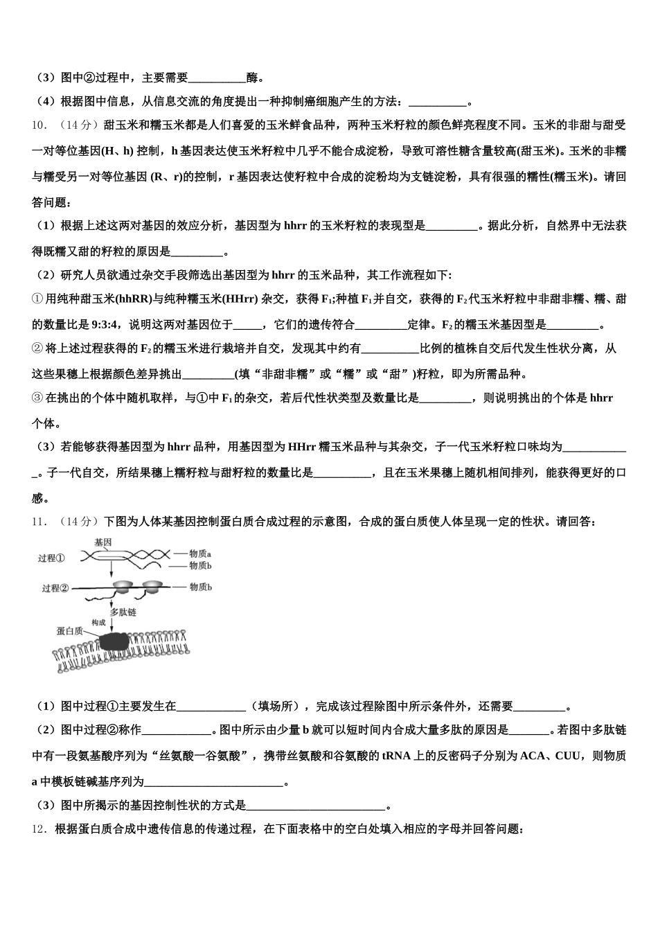 湖南省衡阳市第一中学2025届高一下生物期末学业质量监测试题含解析_第3页