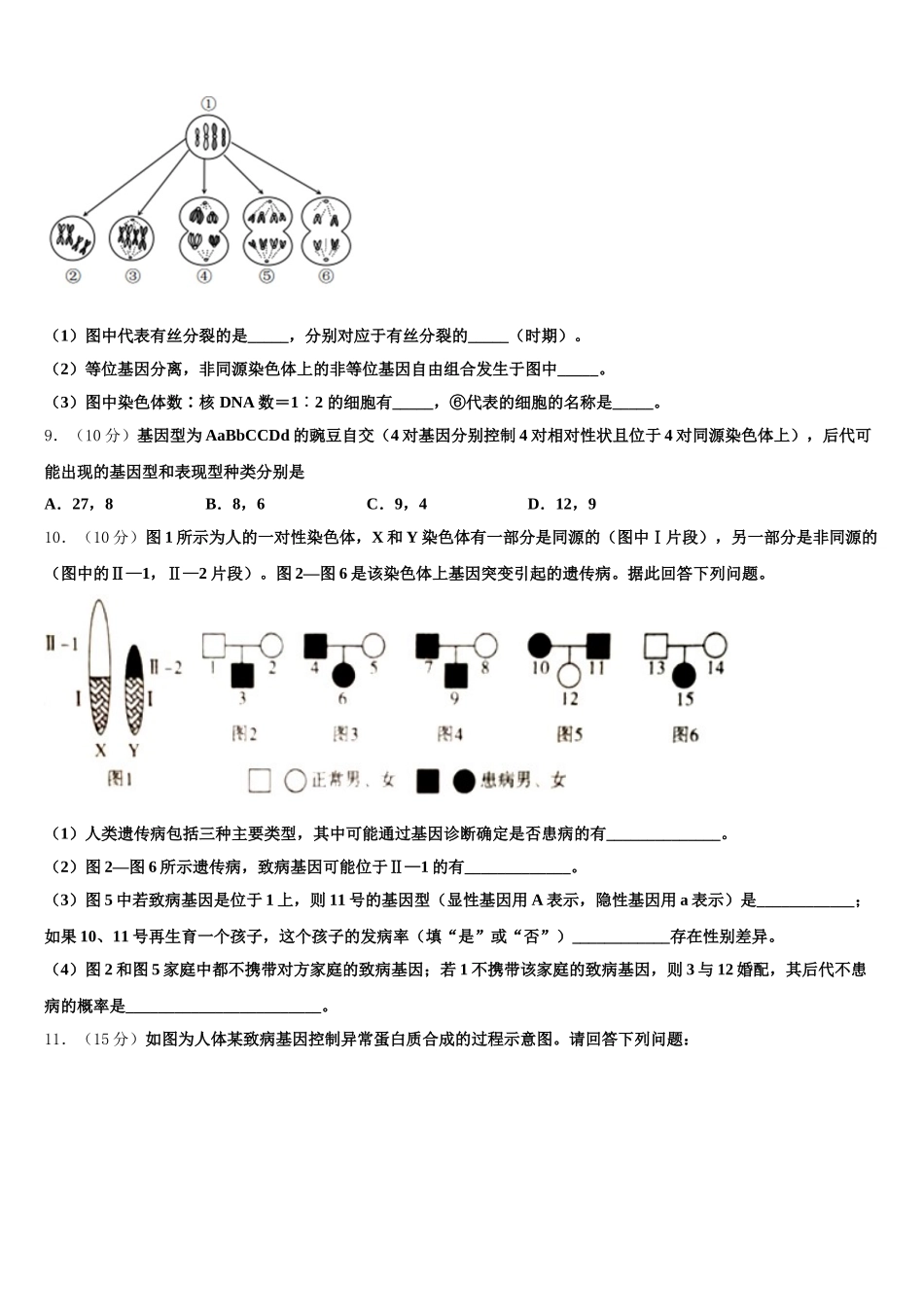 湖南省湘潭市名校2025届生物高一下期末学业水平测试模拟试题含解析_第3页