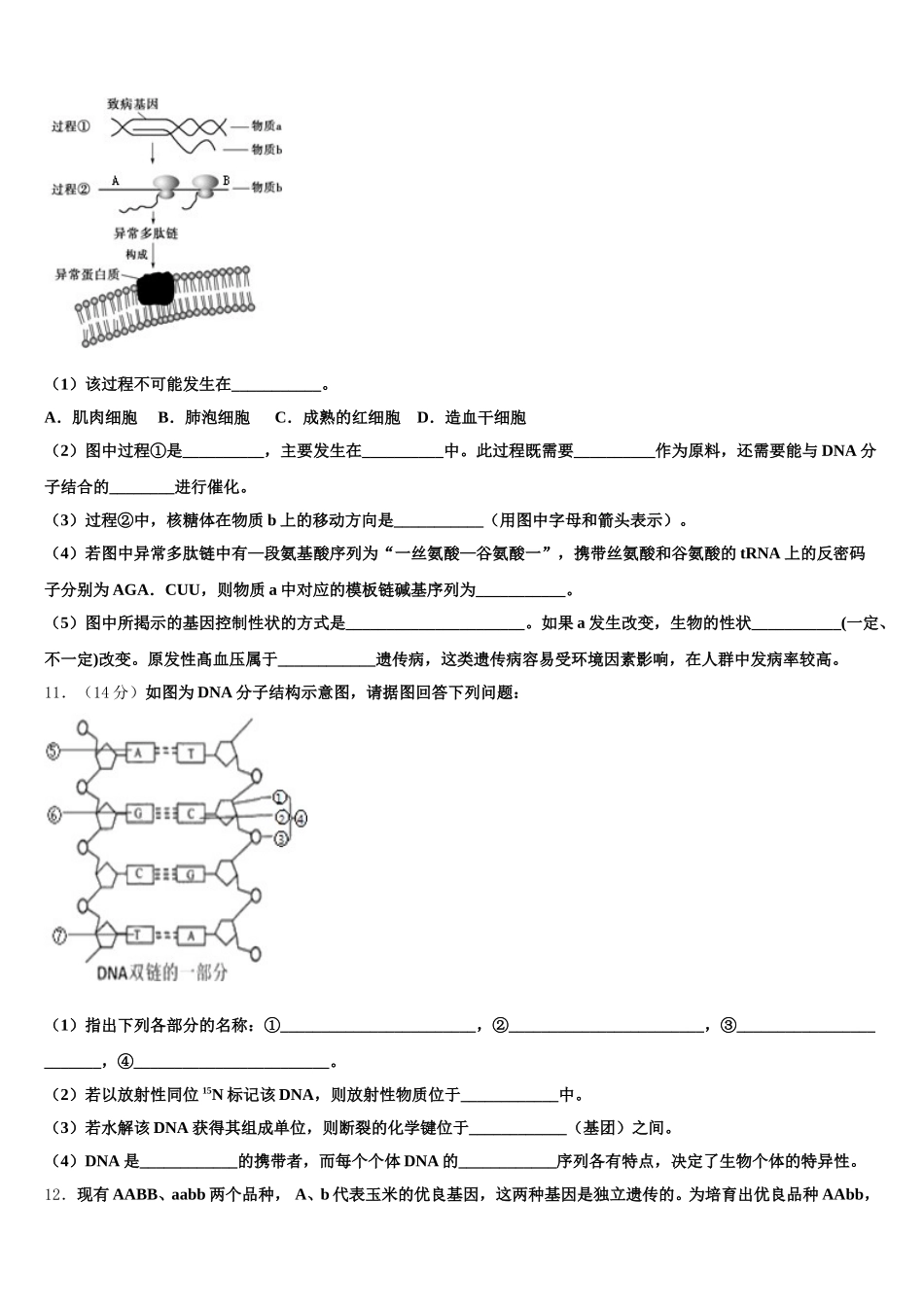 湖南省临澧一中2024-2025学年高一生物第二学期期末检测试题含解析_第3页