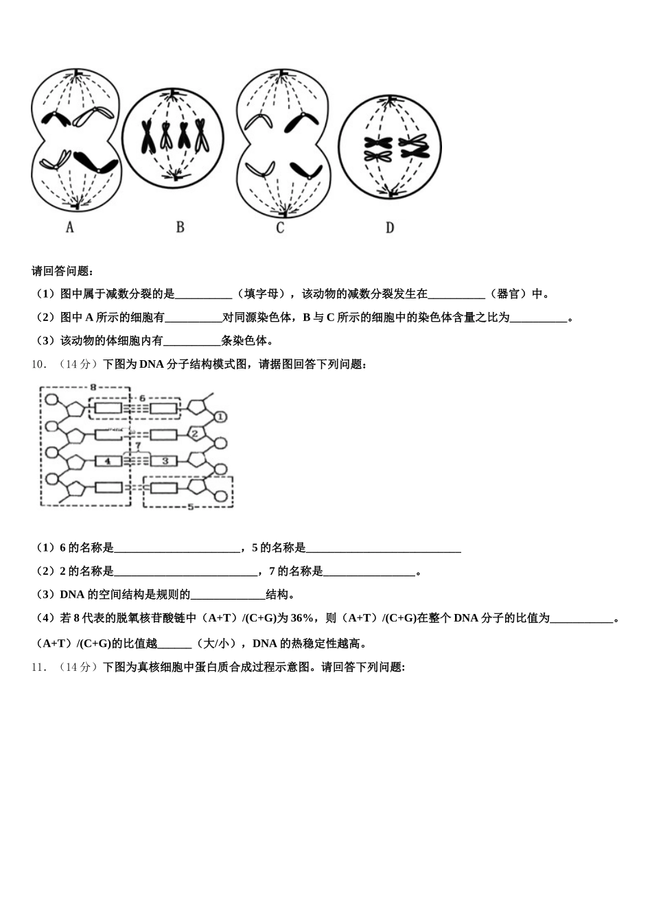 2025年湖南省长沙市第一中学生物高一第二学期期末经典试题含解析_第3页