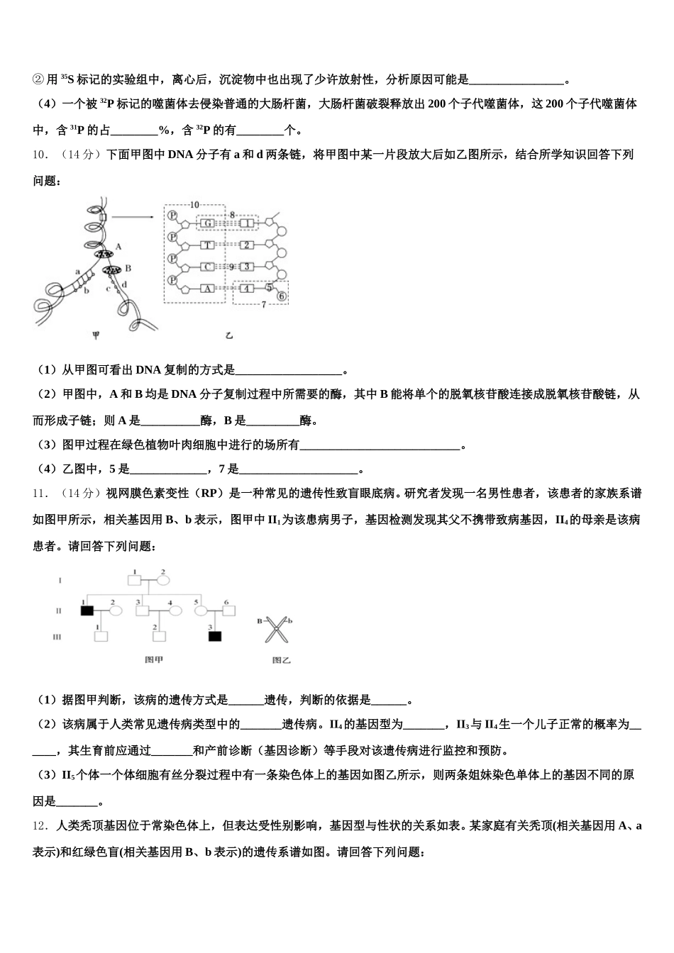 2024-2025学年湖南省长沙市宁乡一中生物高一下期末质量跟踪监视试题含解析_第3页