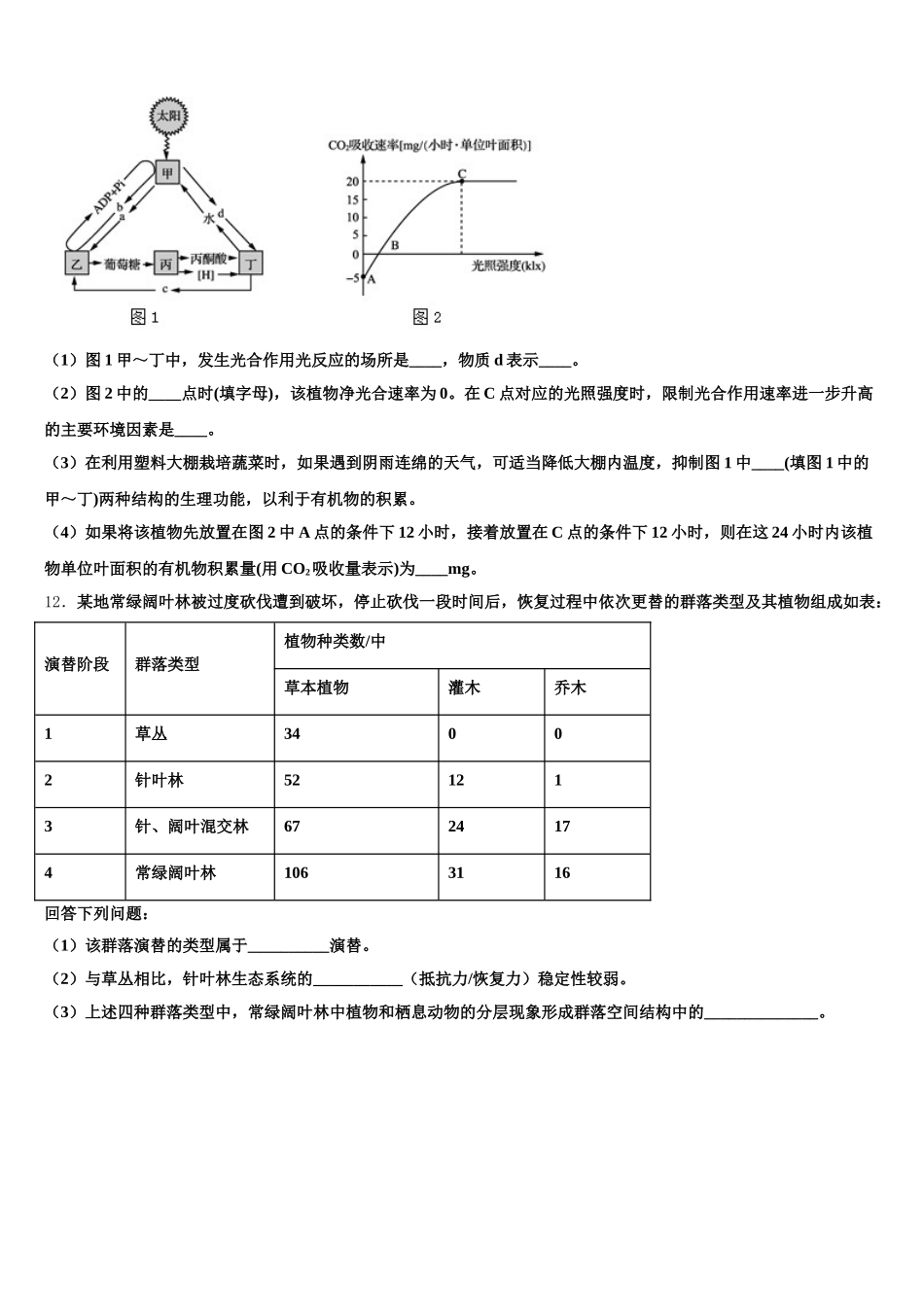 2025年湖南省湘潭县凤凰中学生物高一第二学期期末考试试题含解析_第3页