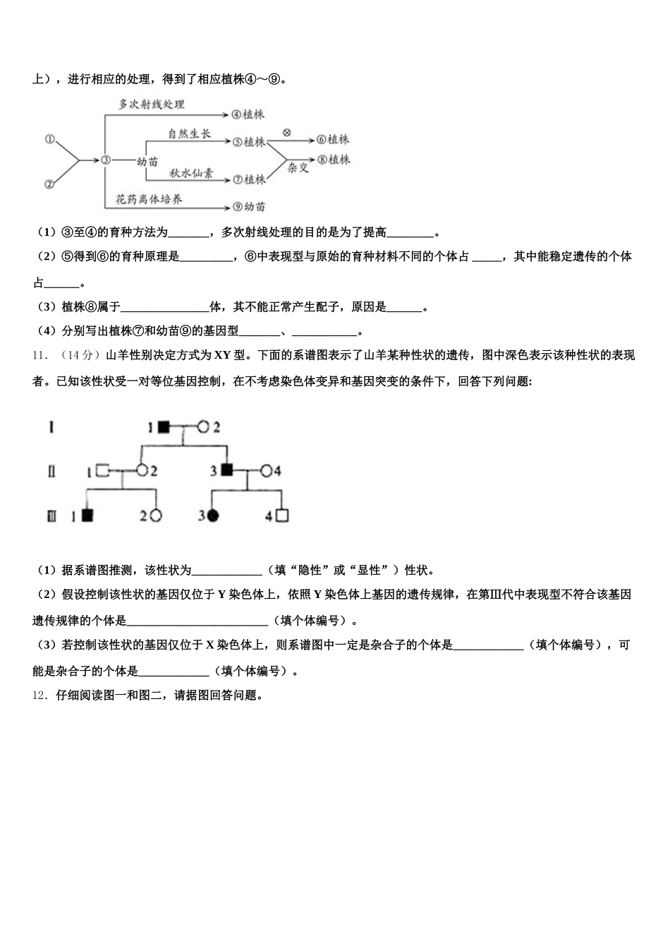 安徽省明光中学2025年生物高一下期末监测试题含解析_第3页
