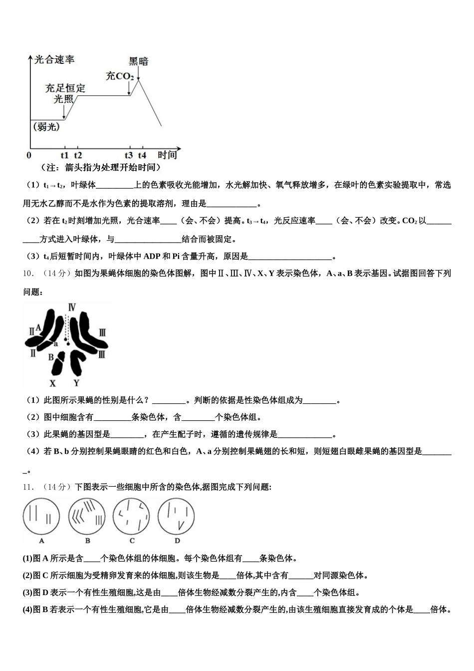 安徽省黄山市屯溪第二中学2024-2025学年生物高一第二学期期末考试试题含解析_第3页