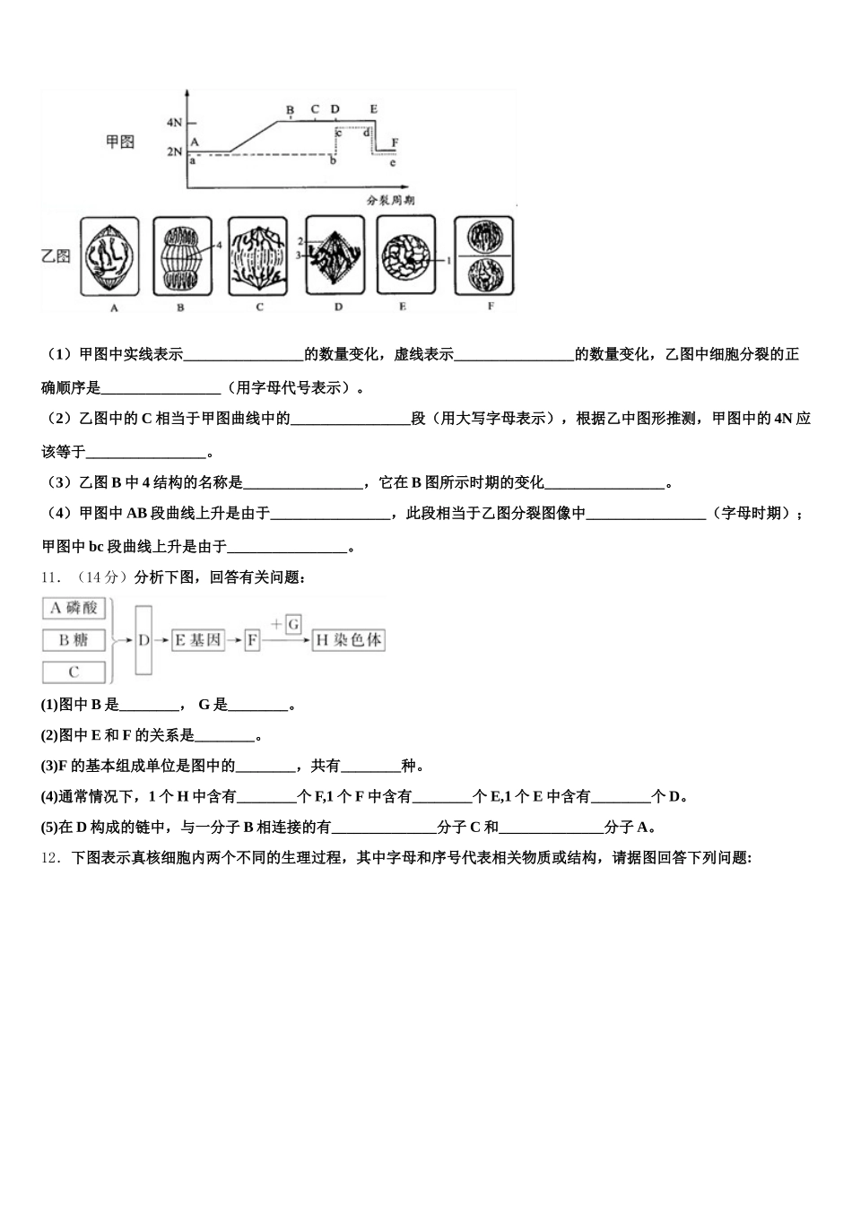 2024-2025学年安徽省黄山市屯溪第二中学高一下生物期末考试模拟试题含解析_第3页
