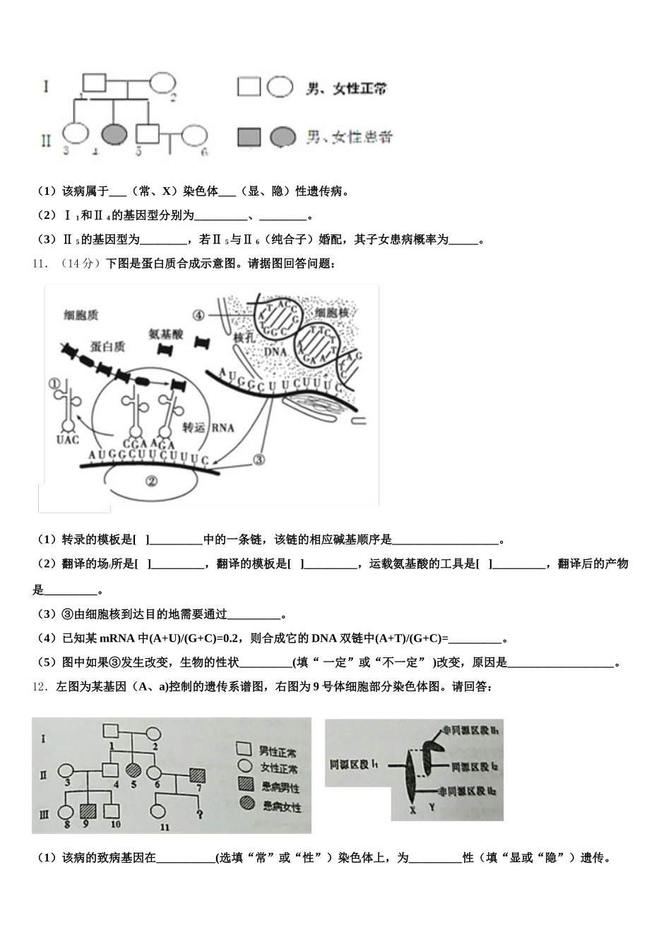 2025年安徽省蚌埠铁路中学生物高一下期末联考模拟试题含解析_第3页