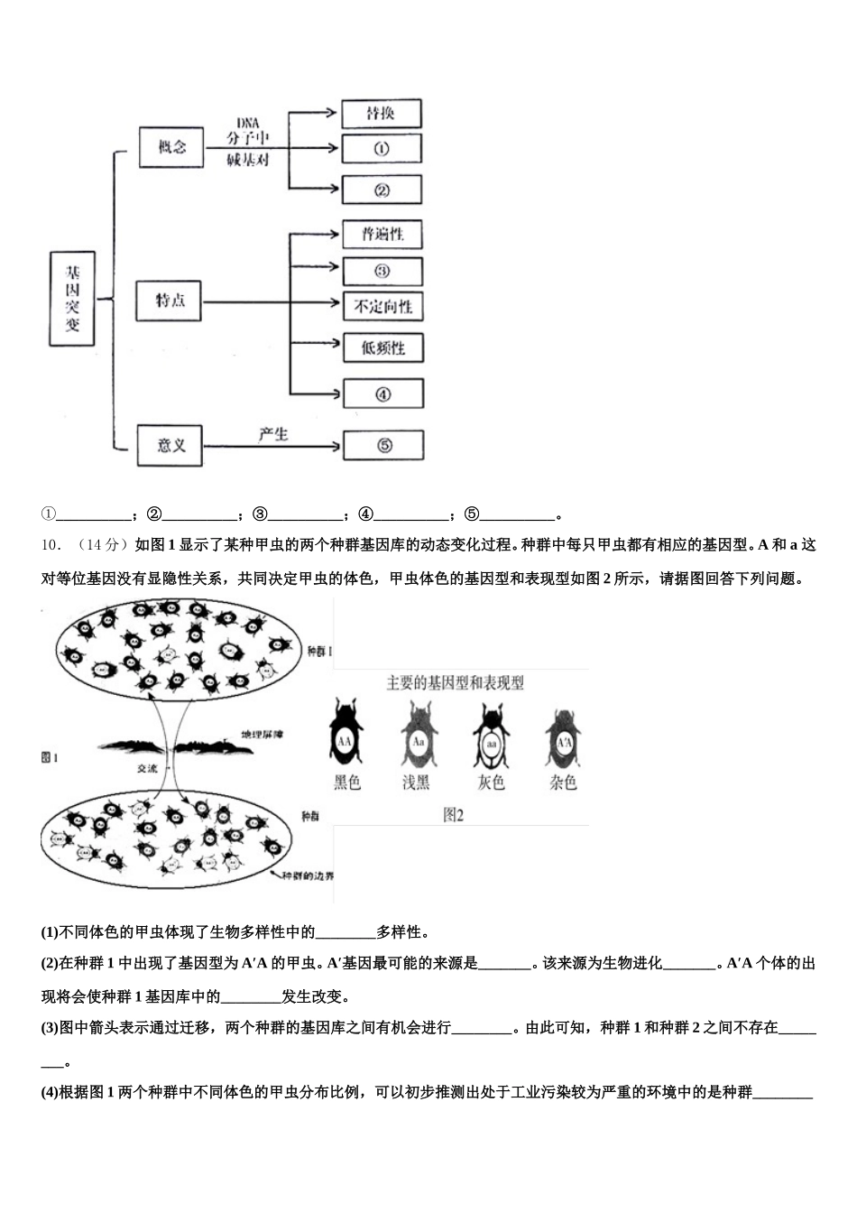 安徽省黄山市屯溪一中2025届高一下生物期末考试试题含解析_第3页