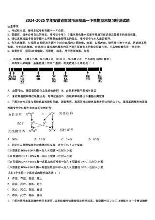 2024-2025学年安徽省宣城市三校高一下生物期末复习检测试题含解析