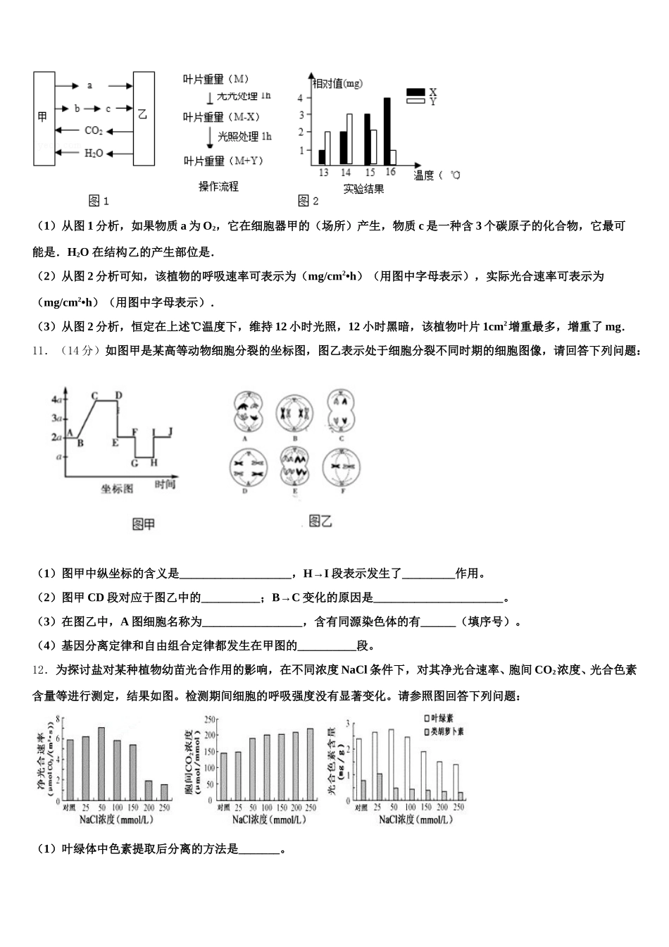 安徽省合肥十一中2024-2025学年生物高一下期末教学质量检测试题含解析_第3页