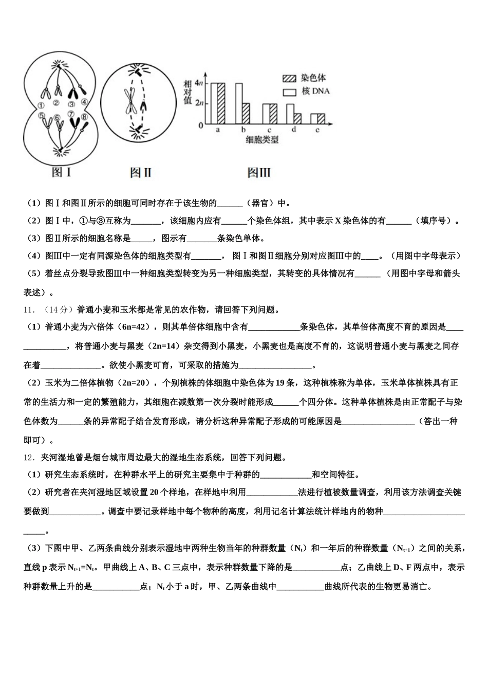 2025届安徽省潜山第二中学生物高一下期末经典模拟试题含解析_第3页