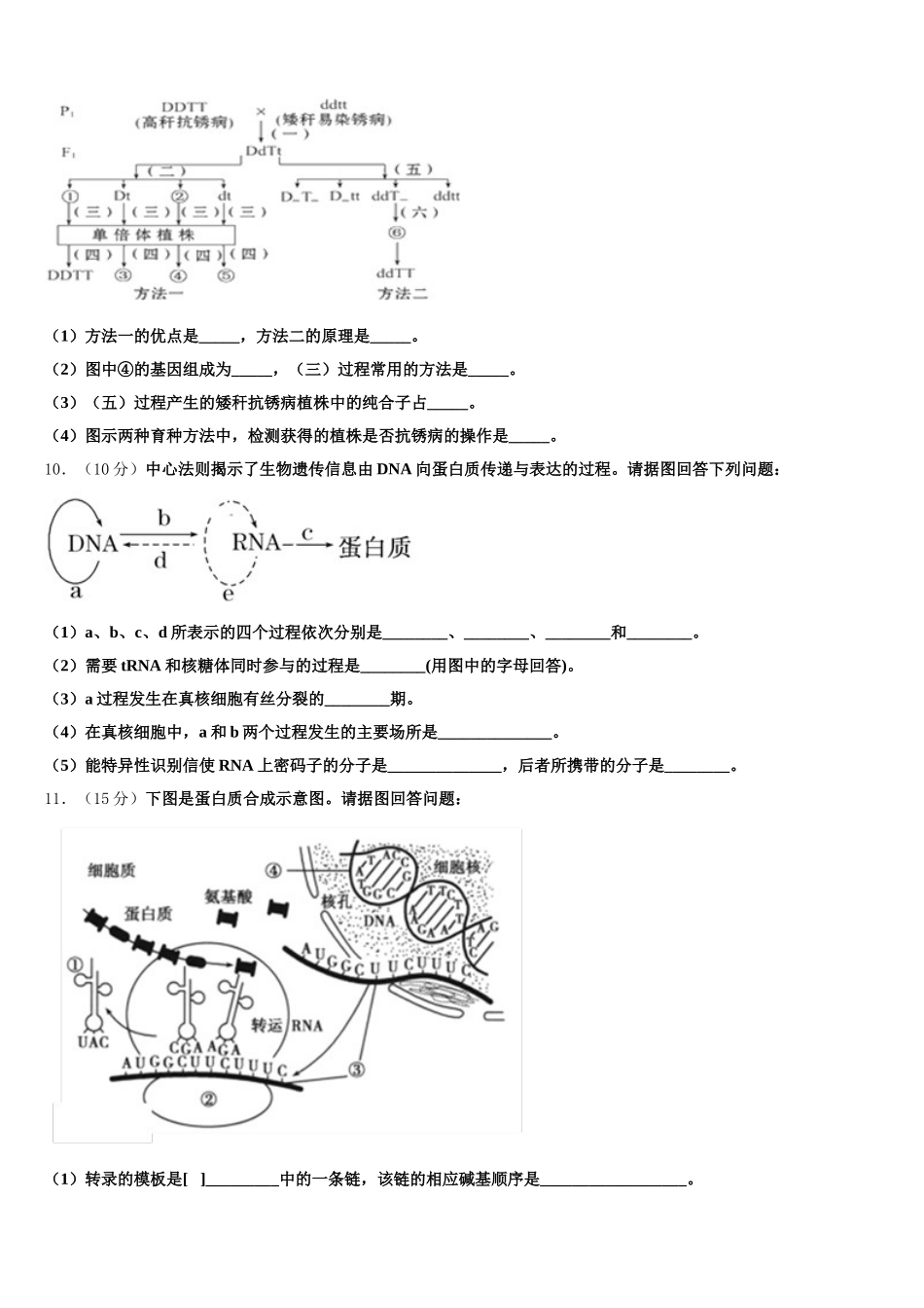 安徽省合肥市新城高升学校2025年高一生物第二学期期末学业水平测试模拟试题含解析_第3页