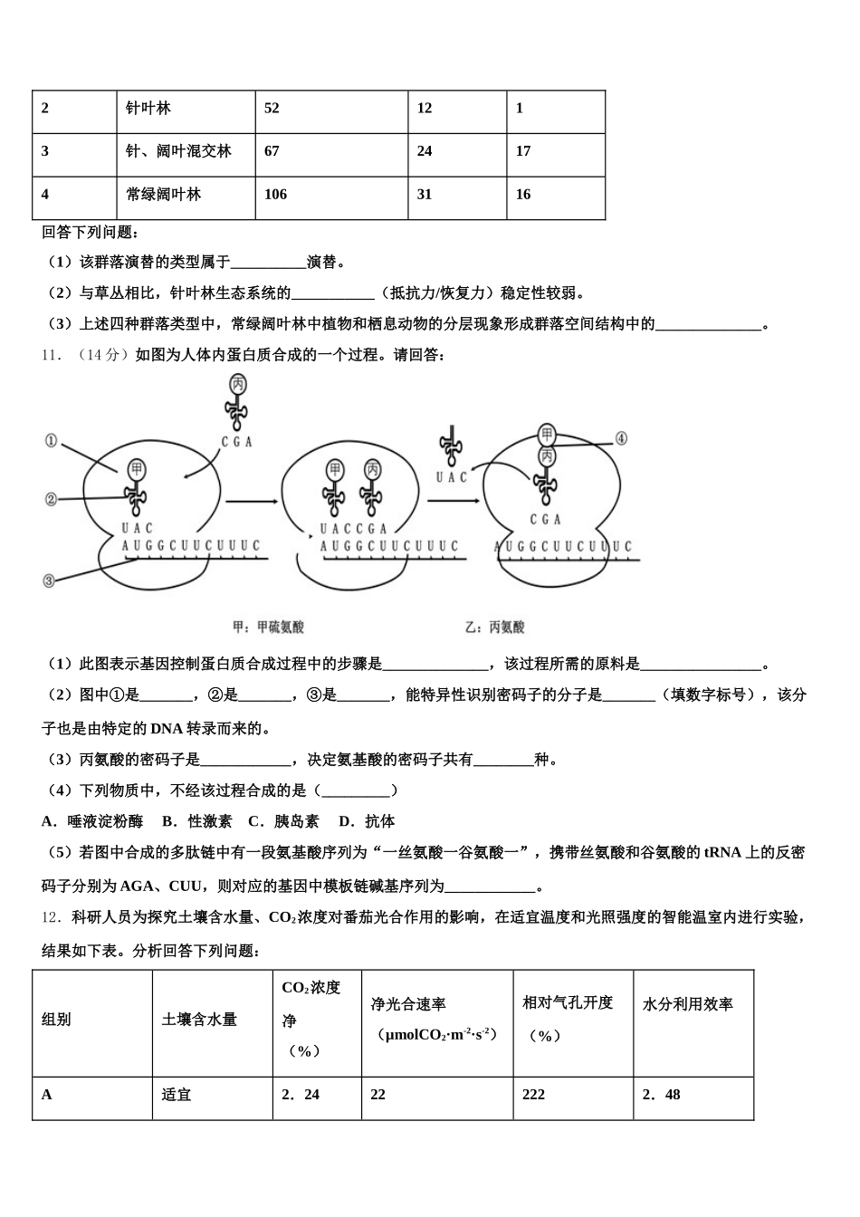 安徽省合肥一中，八中、六中2024-2025学年高一生物第二学期期末考试模拟试题含解析_第3页