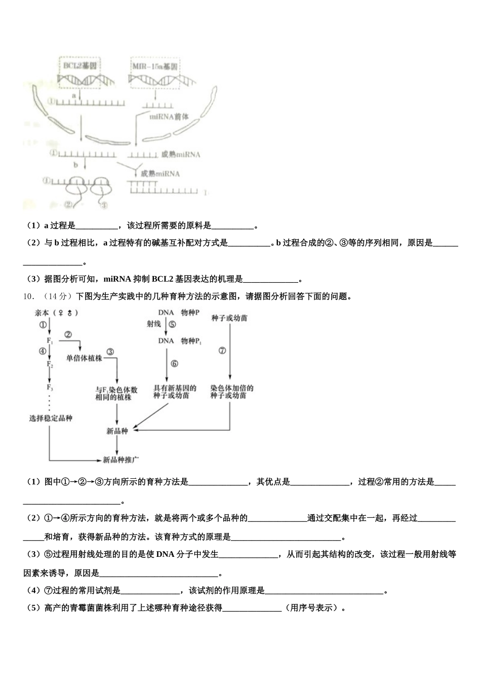 安徽池州市2025届生物高一下期末联考试题含解析_第3页