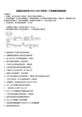 安徽省太和中学2024-2025学年高一下生物期末经典试题含解析