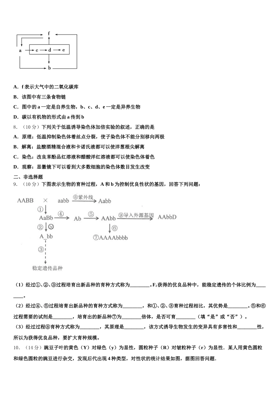 2025届安徽省合肥市区属中学生物高一下期末监测试题含解析_第2页