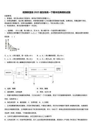 皖豫联盟体2025届生物高一下期末经典模拟试题含解析