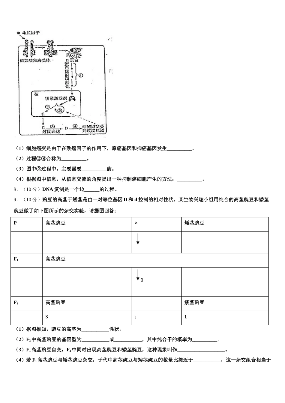 安徽省亳州市利辛县阚疃金石中学2024-2025学年生物高一下期末教学质量检测模拟试题含解析_第3页