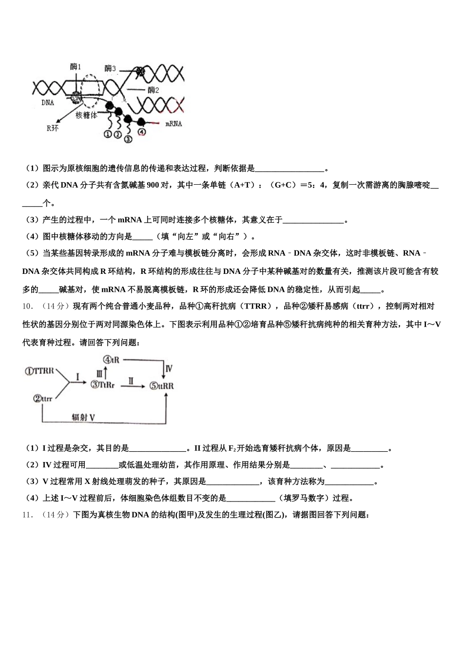 2025年安徽省淮南一中高一下生物期末质量检测试题含解析_第3页