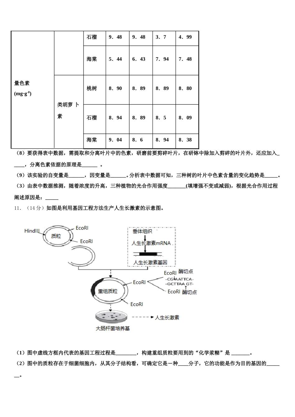 2024-2025学年安徽省淮南市第四中学生物高一下期末学业质量监测模拟试题含解析_第3页