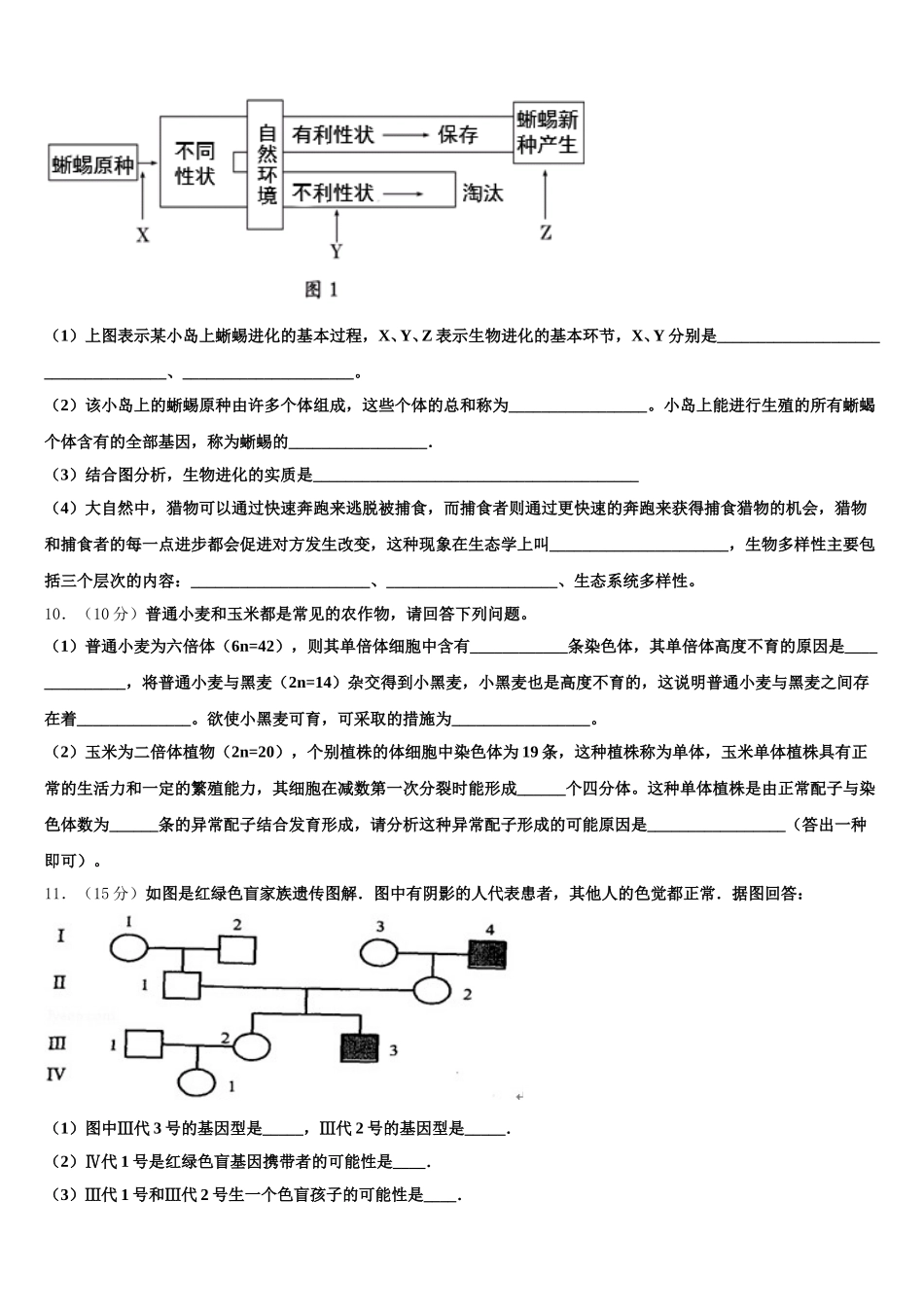 2024-2025学年安徽省合肥市第一六八中学高一下生物期末考试模拟试题含解析_第3页